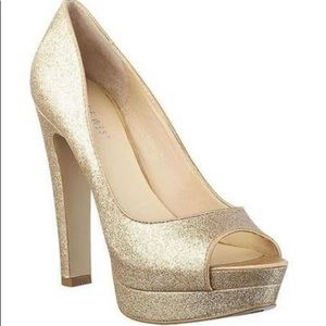 Nine West Cordy Gold Heels